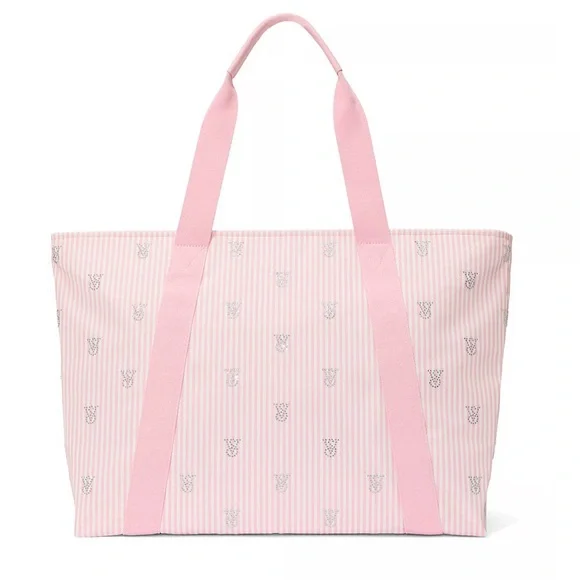 🎀🆕Victoria’s Secret Candy Cane 3-Piece Pajama Set + Tote & Blanket NWT Sz L - Picture 5 of 10